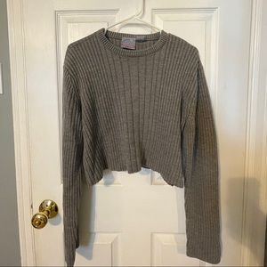 Gray Cropped Sweater